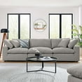 thumbnail image 3 of Commix Down Filled Overstuffed Boucle Fabric 3-Seater Sofa in Light Gray, 3 of 5