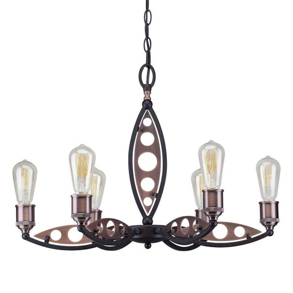 7065-06-32-Forte Lighting-Essy - 6 Light Chandelier-17 Inches Tall and 24 Inches Wide     -Traditional Installation