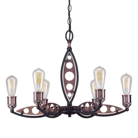7065-06-32-Forte Lighting-Essy - 6 Light Chandelier-17 Inches Tall and 24 Inches Wide -Traditional Installation