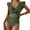 Green, variant on LYMAYTER Womens One Piece Swimsuit Slim V Neck Bathing Suit Ruffle Sleeve Beachwear Swimwear S-2XL