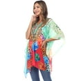 thumbnail image 2 of White Mark Women's 3/4 Sleeve Sheer Caftan Cover-up, 2 of 5