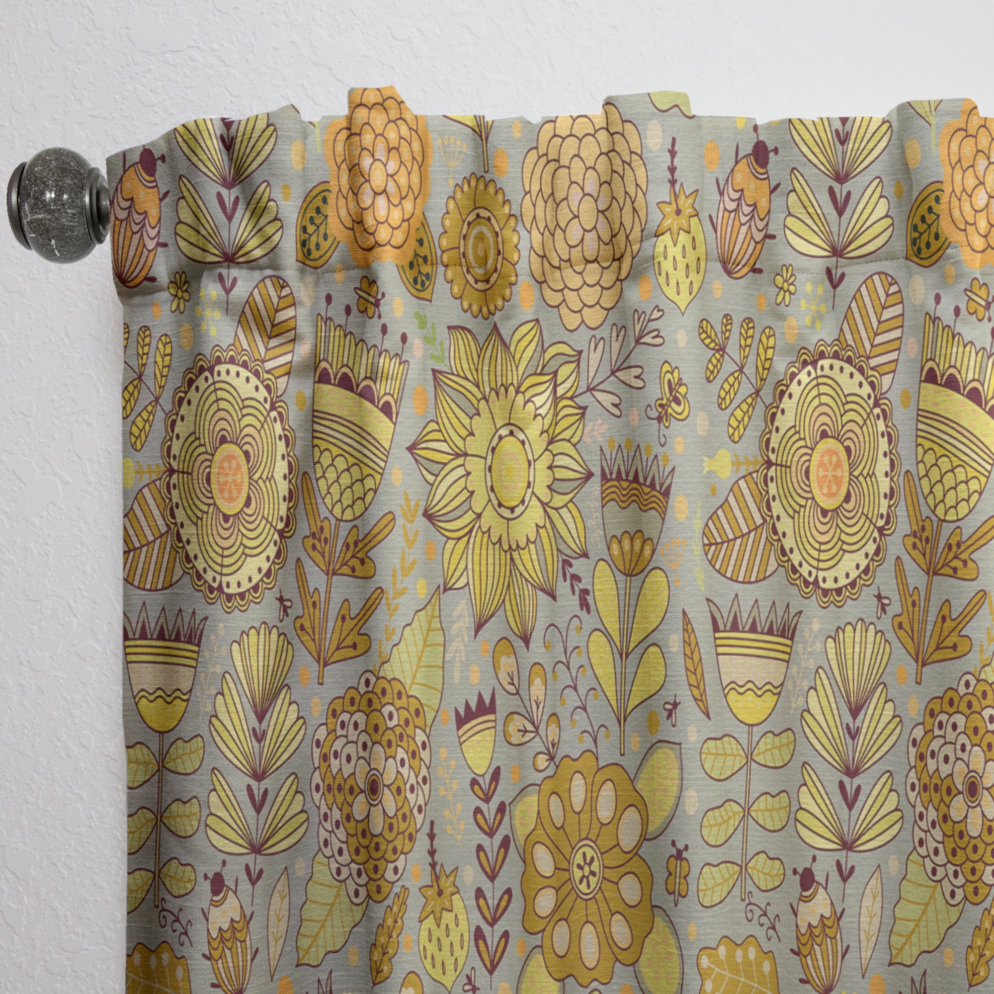 Designart 'Moods Yellow XXII' Modern & Contemporary Curtain Panel