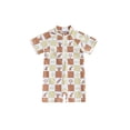 thumbnail image 1 of SUNSIOM Toddler Boys Rash Guard Swimsuit Crab Tree Print Zipper Jumpsuit Beach Summer Swimwear, 1 of 9