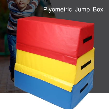 36x24x36" Trapezoid Foam PVC Soft Safe Vaulting Box Horse Jump Step Squat Box Fitness Gym Training Exercise School
