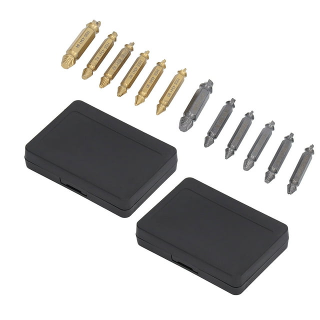 12 Pcs Damaged Screw Extractor Kit HSS High Hardness Stripped Screw Extractor Remover