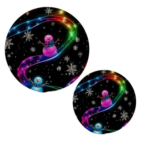 

Christmas Psychedelic Snowman Cotton Braided Potholders 2 Pack Heat-Resistant Pads 7.09 and 9.45