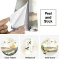 thumbnail image 4 of Peel and Stick Wallpaper Canvas Mountain Tree Mountains Forest Sun Birds Clouds Mixed Media Collage Modern Art Wall Mural Decor Self Adhesive and Removable 69in x 98in, 4 of 6