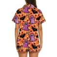 thumbnail image 4 of JIANLAI Nightgown Women's Cute Ghost & Floral All‑Over Print Notched Lapel Button‑Down Short‑Sleeve Top & Elastic Waist Shorts Loungewear Multiple Patterns Available S‑XXXL, 4 of 5