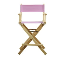 "24" Director's Chair Natural Frame-Pink Canvas"