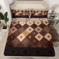 thumbnail image 3 of Homewish 3 Pieces Brown Vintage Sheet Set, Twin - Boho Aztec (Western), 3 of 8