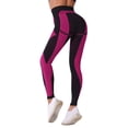 thumbnail image 2 of TWZH Women Color Block Elastic Hip Lift Up Tight High Waist Leggings Buttoms, 2 of 6