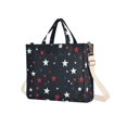 thumbnail image 7 of FORMRS Womens Corduroy Tote Bag Crossbody Shoulder Handbag with Pocket, Blue Stars Pattern, 7 of 7