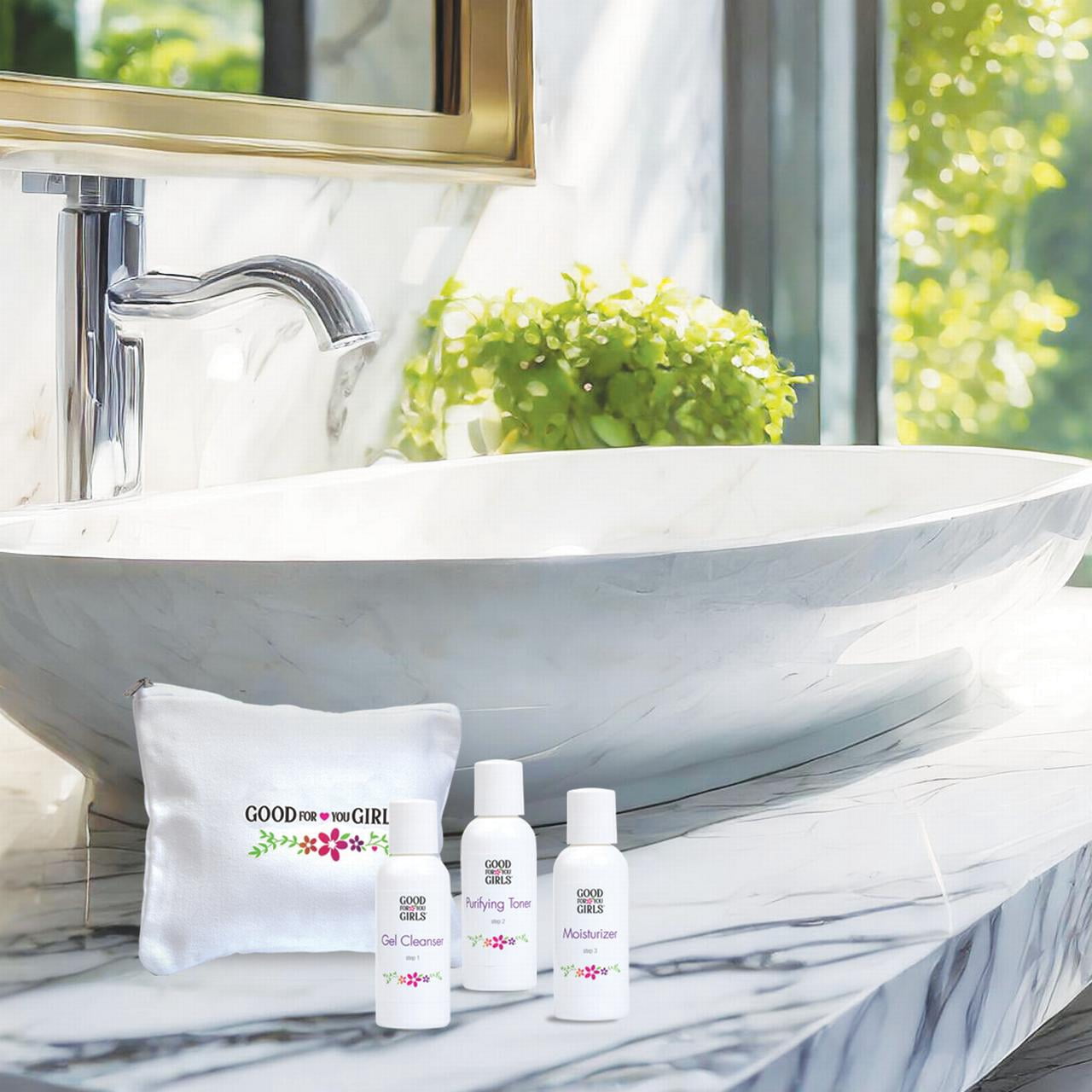 Good For You Girls 3 Step Skin Care Starter Kit for Kids, Pre-Teens, and Teens, Made with Natural and Organic Ingredients for All Skin Types, Skin Care Kit