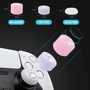 6 PCS Luminous Silicone Thumb Stick Grip Caps for PS4/PS5/Xbox/Switch Pro Controller, Gamepad Joystick Protector Fluorescent Effect-Pink