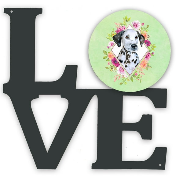 Carolines Treasures CK4296WALV Dalmatian Puppy Green Flowers Metal Wall Artwork LOVE 12X12 multicolor