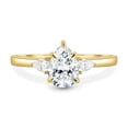 thumbnail image 2 of ESTE ORIGIN 2.00Ct Pear Cut Lab-Grown Diamond Trilogy Engagement Ring – 5 Claw Cathedral Setting in 10K Yellow Gold for Women US 10.5, 2 of 8