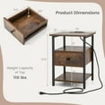 thumbnail image 2 of Gymax Nightstand Bedside Sofa End Table w/ Charging Station Open Shelves & Drawer, 2 of 10