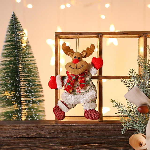 ¡Última Oportunidad de Ahorro!, Colgante de tela navideña Figura de Papá Noel Colgante pequeño Adorno para árbol de Navidad Arreglo de accesorios de decoración Akmoler