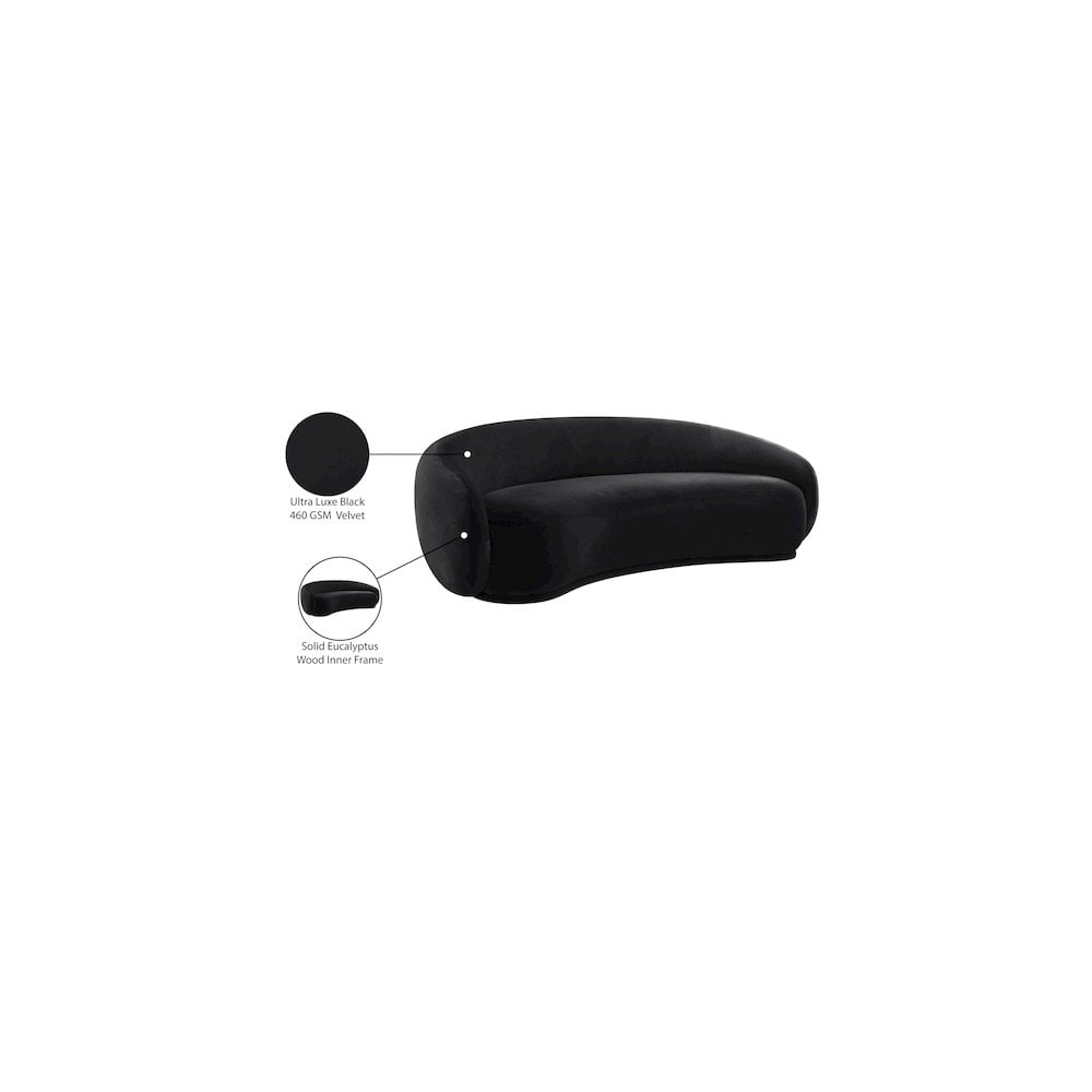 Meridian Furniture Emery Black Velvet Sofa