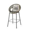 thumbnail image 2 of Bar Stools, Outdoor Barstools Set of 2, PE Wicker Seat and Backrest with Black Iron Frame, Ergonomic Counter Height Stools for Patio, Kitchen, or Bar in Green, 2 of 11