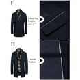 thumbnail image 2 of COOFANDY Men's Peacoat Trench Coat Notch Lapel Single Breasted Mid-Length Peacoat With Attached Scarf, 2 of 6