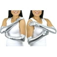 thumbnail image 3 of ToBeInStyle Women's Extra Long Metallic Gloves - Silver, 3 of 6