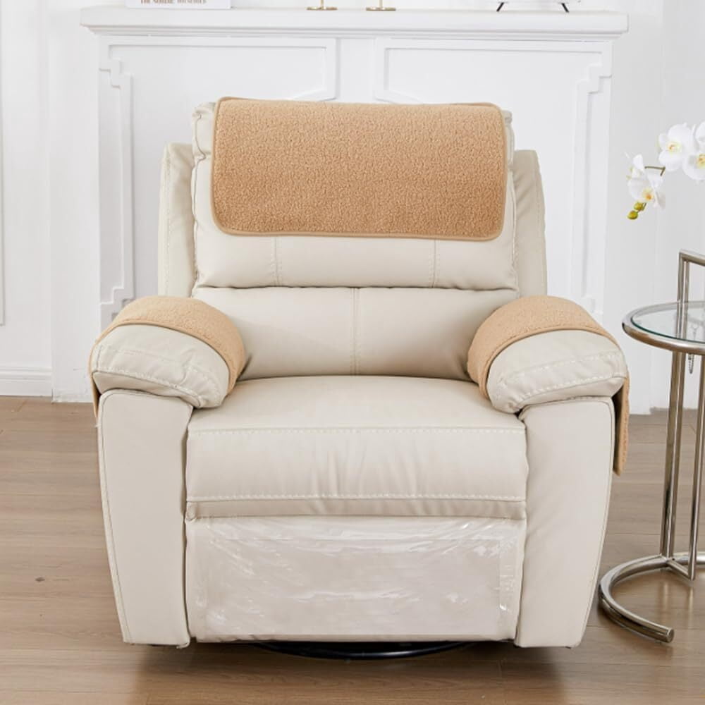 3 Pcs/Set Recliner Covers Armrest Covers for Recliner Chair with Storage Pockets Headrest Cover for Sofa Recliner Protector
