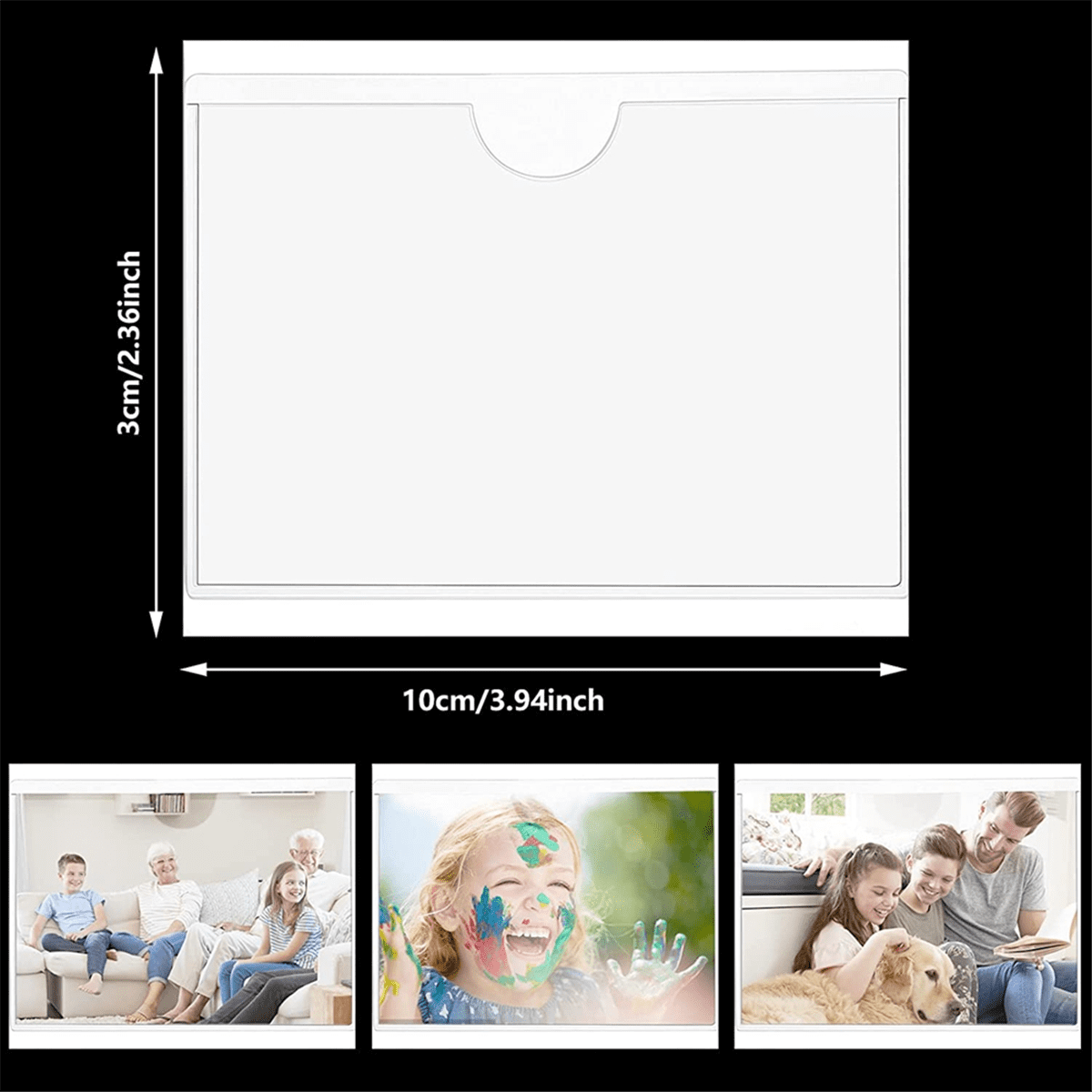 180Pcs Self-Adhesive Label Card Holder Index Pockets 6X8.5cm Clear Plastic Adhesive