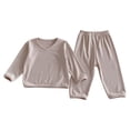thumbnail image 1 of ameIAEA Infant Baby Boy Fall Outfit Set Solid Color Long Sleeve Tops Pants Cute Toddler Winter Clothes, 1 of 7