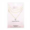 thumbnail image 4 of Believe by Brilliance C Triple Chain Initial Necklace Set in 14KT Gold Flash Plated Brass, 4 of 7