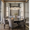 thumbnail image 2 of ALOADECOR W32" Modern and Contemporary Glam U-Shaped Crystal Chandelier in Matte Black Finish Circular Crystal Chandeliers Ring Ceiling Light for Dining Room Living Room, 2 of 5