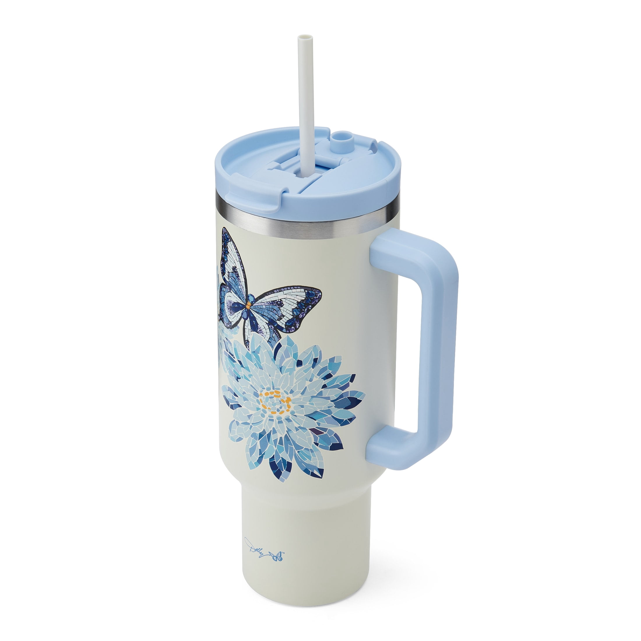 Dolly Parton 40 oz Stainless Steel Tumbler with Handle Blue Jewel