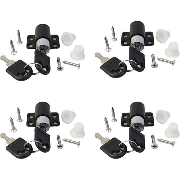 4 paquetes de cerraduras de seguridad para puertas y ventanas con llave, cerradura de seguridad para ventanas para niños, cerradura de puerta corrediza, perno de armario de patio, cerraduras antirrob