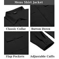thumbnail image 5 of COOFANDY Men's Casual Shirt Jacket Long Sleeve Button Down Overshirt Lightweight Shacket with Pockets, 5 of 7