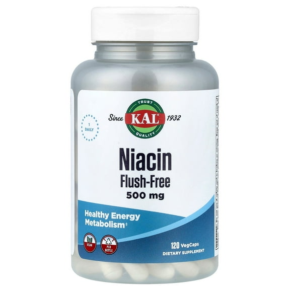 Kal - Niacin Flush-Free 500 mg. - 120 Vegetarian Capsules