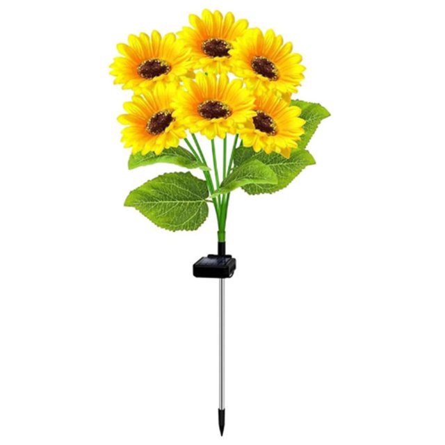 Luces Estaca Solar Led Girasol Al Aire Libre EXTERIOR ESTACIÓN SOLLO GARDÍA Impermeable 6 Cabeza para El La Pasarela