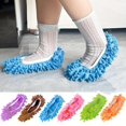 thumbnail image 2 of 1-5 pares de zapatillas de microfibra lavables y reutilizables, funda para zapatos repelente al polvo y fácil de limpiar para baño y dormitorio, 2 of 5