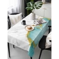 thumbnail image 6 of Turquoise Gold Marble Table Cloth, Modern Abstract Marble Crack Texture Waterproof Tablecloth for Rectangle Tables, Reusable Washable Fabric Table Cover for Restaurant Kitchen Dining Tables 60"x120", 6 of 6