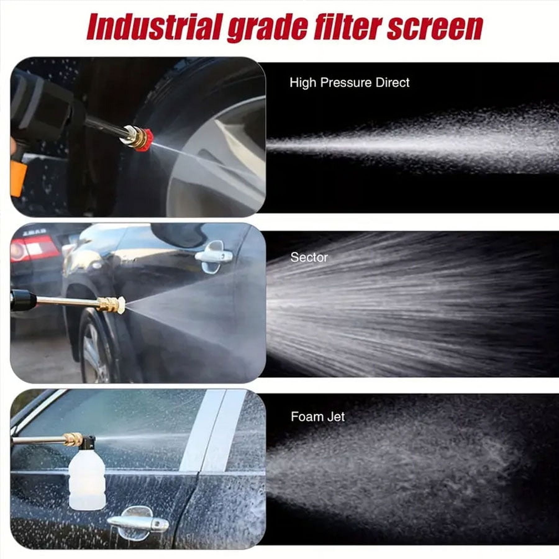 Cordless Pressure Washer Battery Powered Handheld Pressure Washer with Hose & Nozzle High Pressure Water Gun for Car, Home Cleaning & Garden Watering
