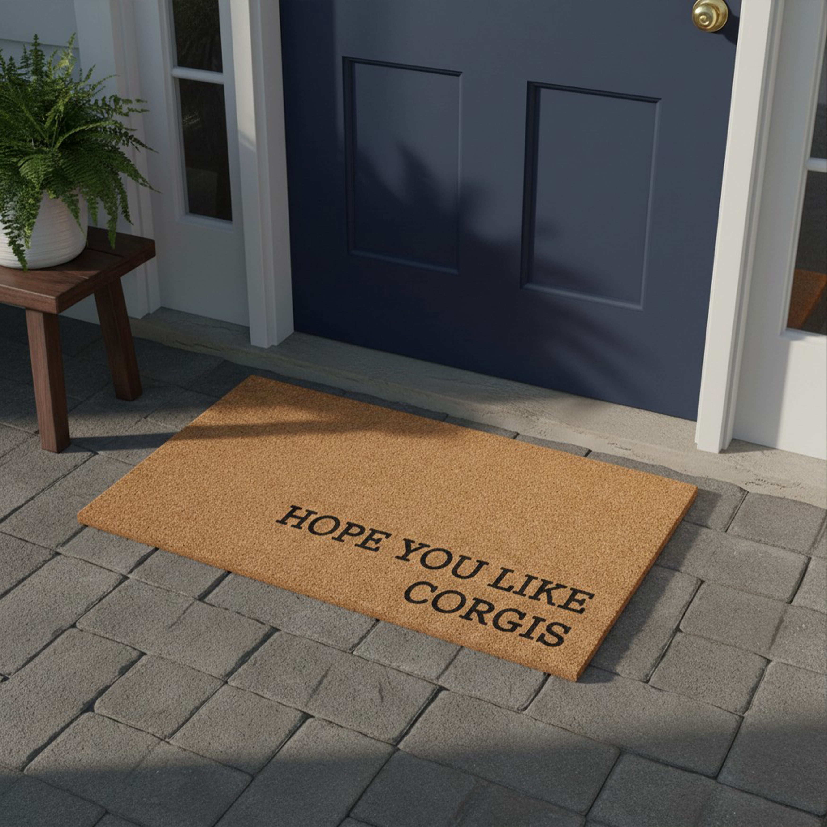 Hope You Like Corgis Non Slip Vinyl Backing, Front Door Mat, Entryway Door Mat, 24"x36"