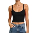 thumbnail image 7 of NIEWTR Women Summer Boho Tie Front Lace Trim Tank Tops Beach Button Down Top Sleeveless Mesh Chiffon Crop Tops Clothes Womens Tank Summer Tank (S,A145-Black), 7 of 7