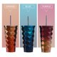 thumbnail image 2 of Taza térmica de acero inoxidable 304 con diseño en diamante y colores degradados, incluye tapa y popote, ideal para viajes, oficina o escuela, 500ml., 2 of 6