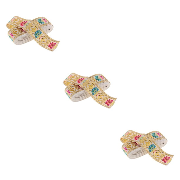 Rollo de cinta de Jacquard Wosthever decoración de manualidades DIY Blanco 45 mm x 7 m