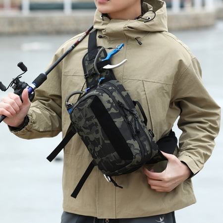 Multifunctional Lure Fishing Waist Pack - Large Capacity Tackle Bag with Shoulder Strap for Hiking Cycling Motorcycle Riding & Outdoor Sports - Water-Resistant Utility Gear Organizer