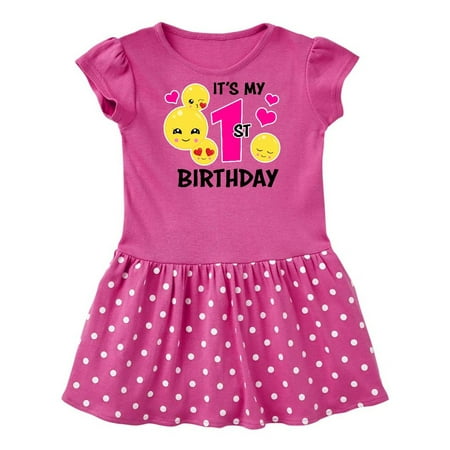 

Inktastic Its My 1st Birthday with Emojis Gift Baby Girl Dress