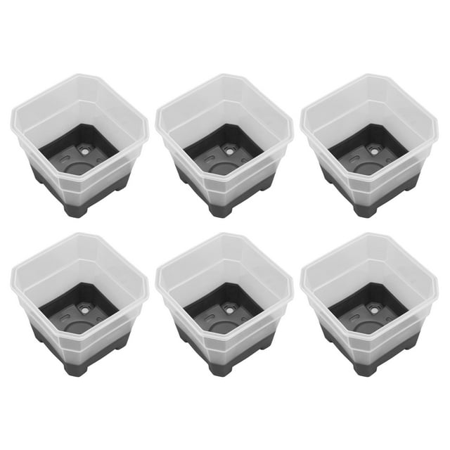 20Pcs Plastic Nursery Pots, Silicone Thicken Square Seeding Pot Container Reusable Mini Planter Set With Drainage Holes, Transplanting Pots For Garden Yard
