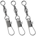 thumbnail image 1 of Dr.Fish 100 Pack Fishing Snaps Swivels Freshwater Barrel Swivel with Safety Snap Interlock Snaps Swivel Snaps Fishing Lure Leader Line Rig Connector(Size 11,26Lb,100PCS), 1 of 7