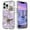 H, variant on SaniMore for iPhone 15 Pro Max (6.7" 2023 Release) Case, Fashion Marble Pattern for Girls Women Shockproof Bumper Wireless Charging Hybird PC TPU Tri-layer Anti-drop Shell, White Grid Marble