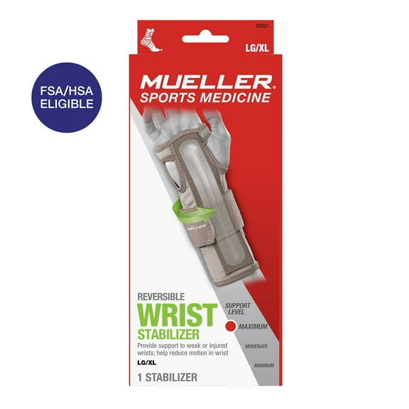 Mueller Sports Medicine Reversible Wrist Stabilizer Brace, Unisex, Large/Extra Large, Taupe