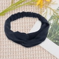 thumbnail image 4 of Unique Bargains Stylish Simple Solid Elastic Cross Headwrap Navy Blue, 4 of 6
